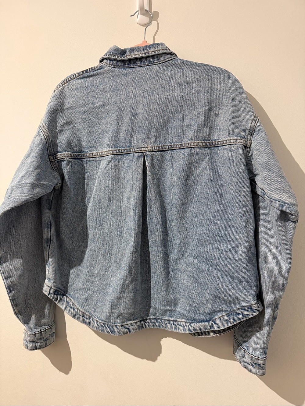 Zara Light Wash Blue Denim Shirt Jacket Oversized Fit - Picture 4 of 5